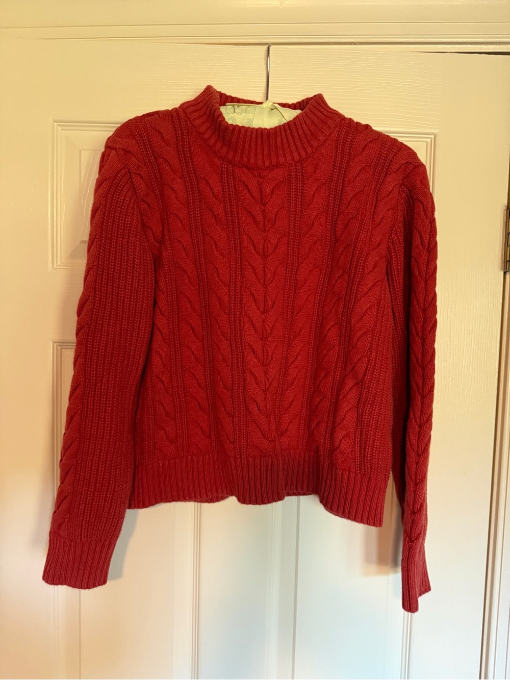 Pact Orange Cable Knit Turtleneck Sweater